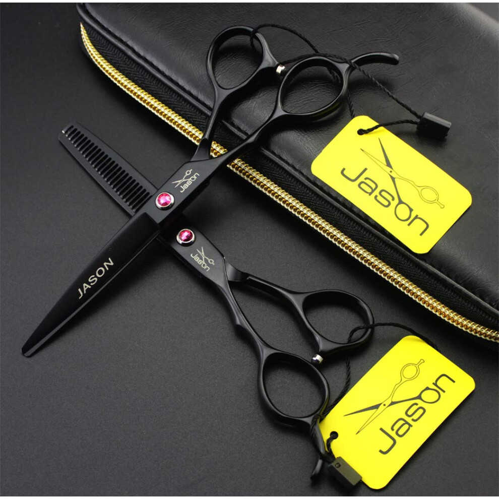 Left Handed Hairdressing Scissors Set 6 Inch Professional Barber Shears with Comb and Bag