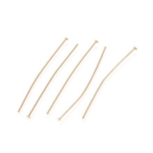 200 goupilles à tête plate en acier inoxydable 304, finition dorée, 40,5 x 0,6 mm, calibre 22 : 1,4 mm