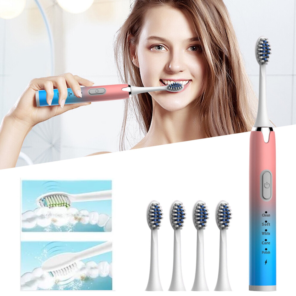 Zssyw Electric Toothbrush for Kids & Adults | 5 Brush Heads, 5 Modes, Fast Charging | Orthodontic Oral Care Essential