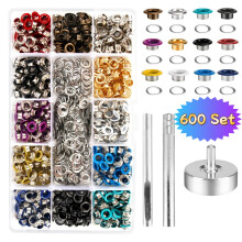 Metallösenzangen-Set, 600-teilig, 12 Farben, 3/16-Zoll-Kupferösen – für DIY-Projekte wie Schuhe, Kleidung, Bastelarbeiten, Taschen, Leder und
