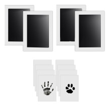 Kit per impronte di cani e gatti, 4 tamponi per impronte senza inchiostro, 8 cartoncini per impronte, tampone per impronte nasali per cani, kit per