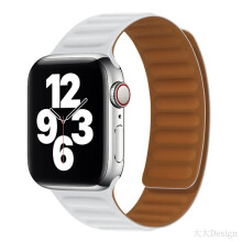 Kompatibel mit Apple Watch Armband 49 46 45 44 42 41 40 38mm, Doppelseitiges magnetisches Silikonarmband für iWatch Ultra SE Series 10-1weiß