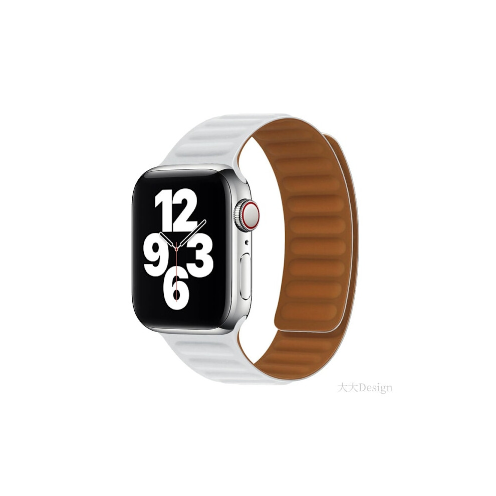 Compatible With Apple Watch Band 49 46 45 44 42 41 40 38Mm, Double-Sided Silicone Magnetic Bracelet For Iwatch Ultra Se Series 10-1 (42-49Mm) White 9149926911227