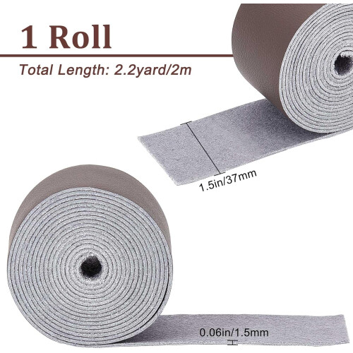 Tira de couro de 37 mm (1,5 polegadas) de largura para artesanato, cordão de couro plano de 200 cm (79 polegadas) de comprimento, tiras de 1