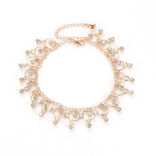Enkelbandje voor aan het strand, enkelbandje met metalen ketting, trendy mode voor damesvoetketting