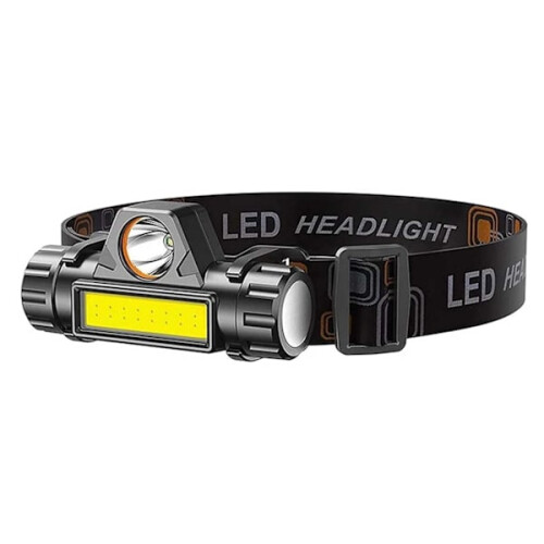 LED čelovka Voděodolná 800lm COB XOG USB černá
