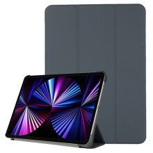 Compatível com iPad Pro 11 (2018/2020/2021) - Capa de couro dobrável em três partes - Preta