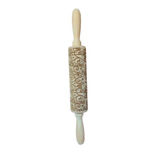 Christmas Reindeer Embossed Rolling Pin - Wooden Baking Tool for Cookies, Pastries & Decorating, Compatible with Christmas Themed Cutters