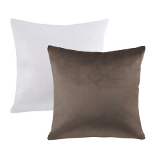 Phantoscope Christmas holiday Decorative Throw Pillow Set, Silky Velvet Series Covers, 22" x 22", Dark Coffee and White, 2 Pack