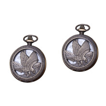 Collier montre de poche avec médaillon (lot de 2), accessoire de mode pour hommes et femmes.