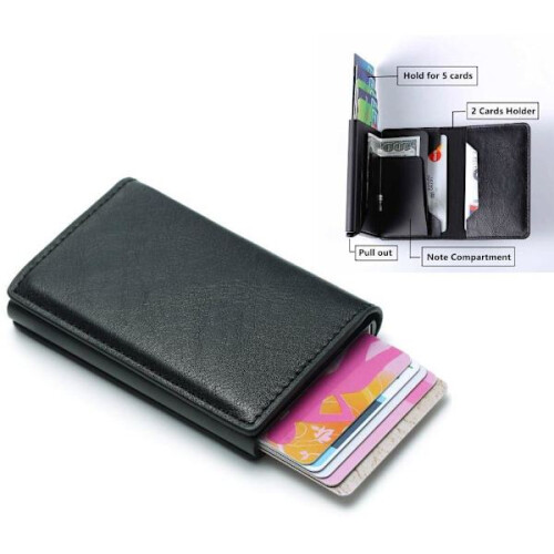 Θήκη καρτών για δερμάτινο μπουφάν με RFID, Out8Cards, προσαρμοσμένη, σκούρο καφέ