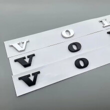 Autocolante ABS compatibile pentru portbagaj, litere, emblemă de marcă, logo, Volvo C70, C30, S60, Xc90, 60, V60, V40, S80, Culoare: Negru lucios