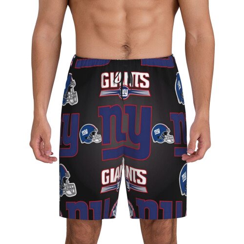 NYG_Giants Ανδρικό Κοντό Παντελόνι Πιτζάμας Αθλητικό με Κοντό Μανίκι για Ομάδα