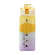 Gourde de sport HKUKY550ml, grande ouverture, étanche et résistante, idéale pour le fitness et la motivation.