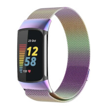 Milano magnetisk metallrem kompatibel med Fitbit Charge5, flerfärgad