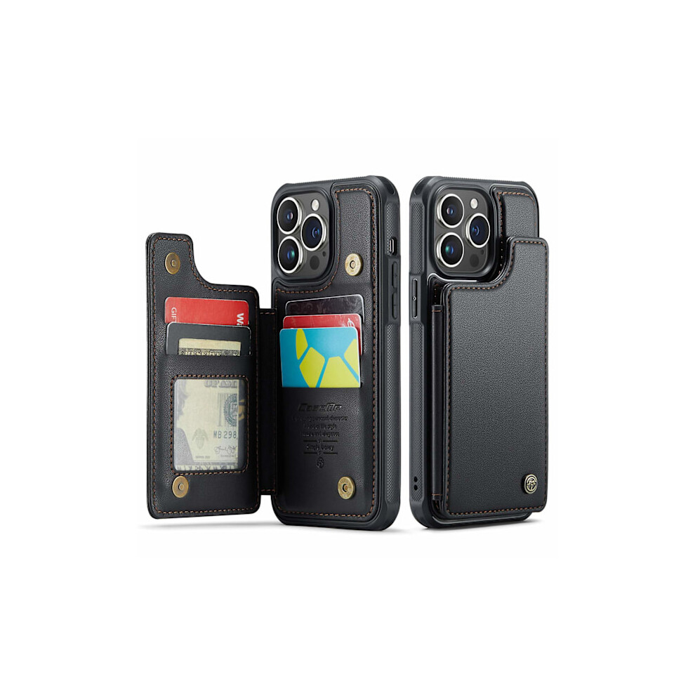 Case For Compatible With Iphone 15 Flip Wallet With Card Holder Black 9164030885677