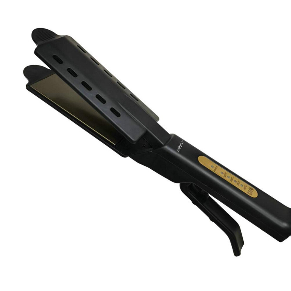 Professional Titanium Hair Straightener 1.75 Inch Wide Plate Flat Iron for Thick and Curly Hair