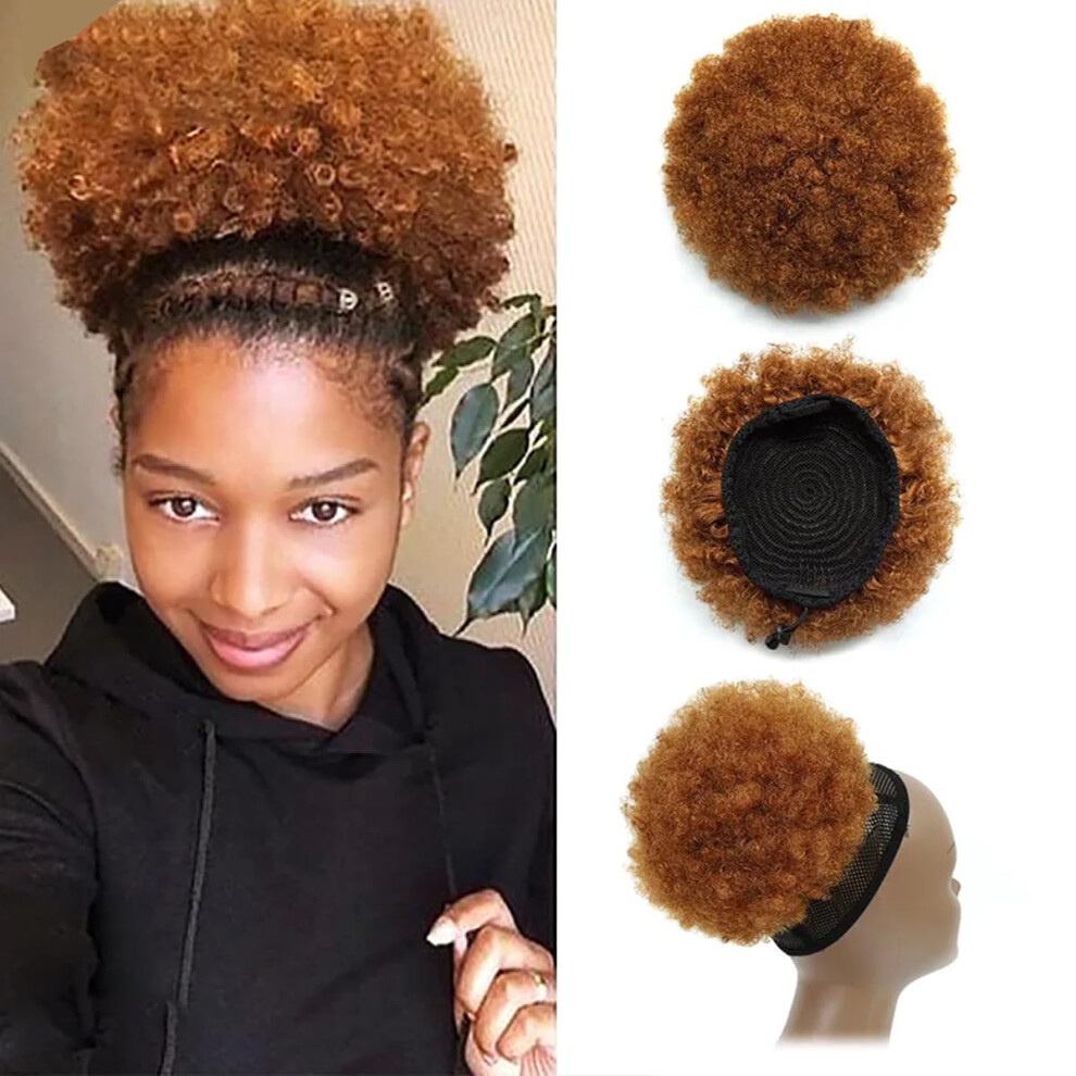 Unisex 8 Inch Kinky Curly Human Hair Ponytail Extension With Secure Drawstring Fit And Natural Shine