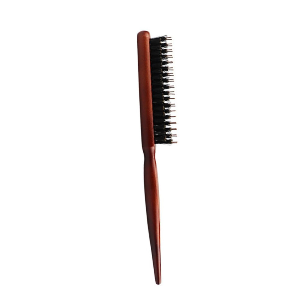 Wooden Hair Comb with Ergonomic Handle for Teasing, Curl Waves and Gentle Scalp Massage