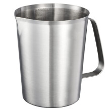 Cupán Tomhais Cruach Dhosmálta 304 le Láimhseáil agus Liopa Doirt, Crúiscín Miotail Oz ML Marcáilte, 48OZ/1500ML- 6Cupán)