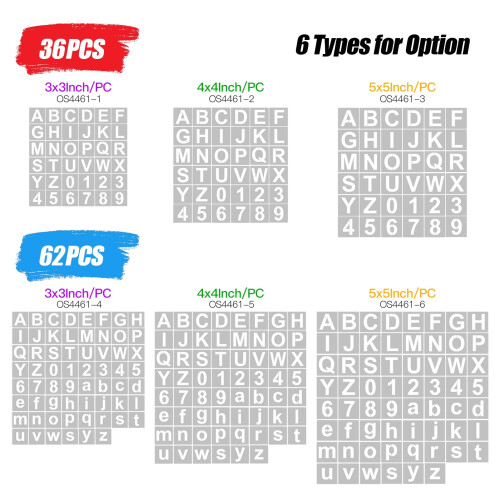 Aibecy 5” Letter & Number Stencils (36 Count) 2