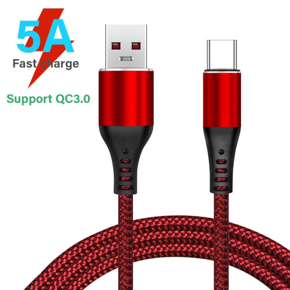 Susuchens Braided 5A Type-C Fast Charging Data Sync Cable For Compatible With Huawei Mate 10 Compatible With Samsung S8 9389440762237