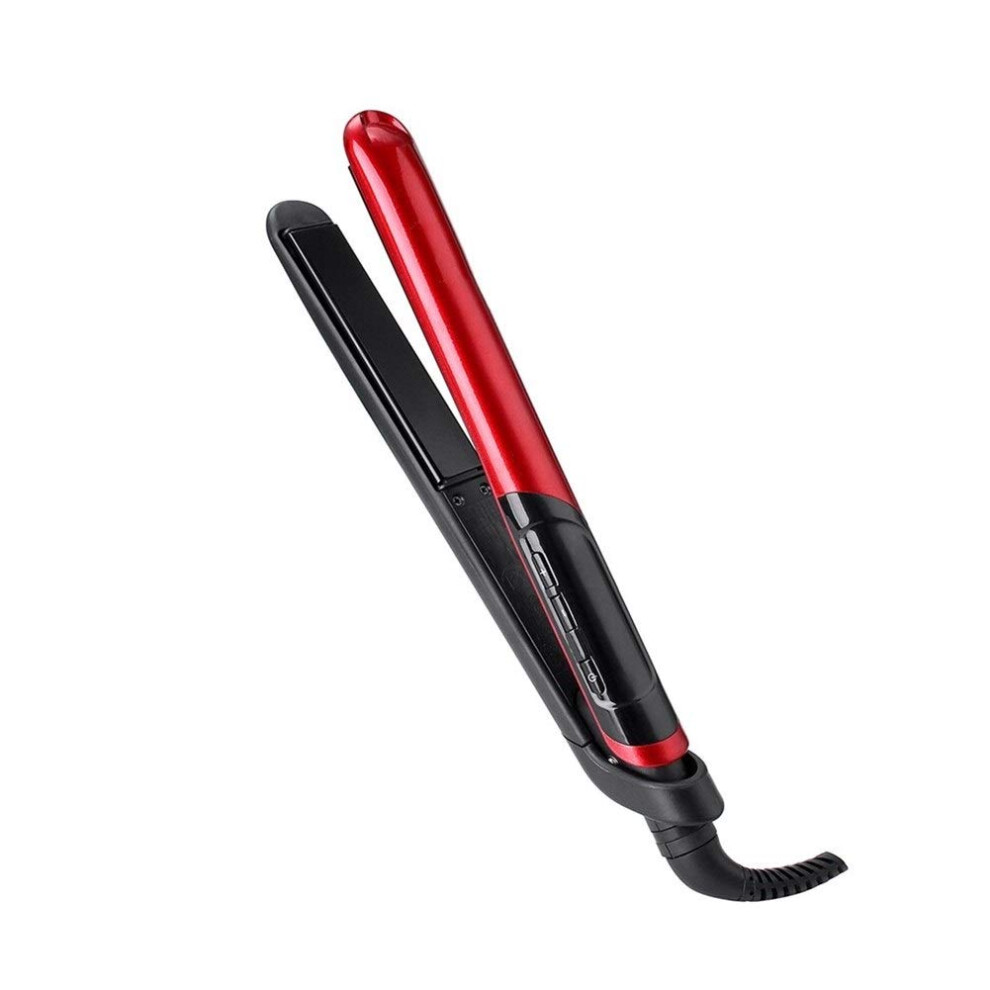 Gold 2In1 Tourmaline Ceramic Hair Straightener And Curler With Fast Heat Up And Digital Control, Rose