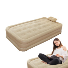 Twin Air Mattress with Builtin Auto Pump, Ergonomic Waterproof Inflatable Bed for Camping and Home