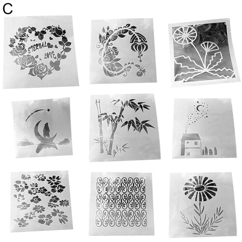 Set di stencil floreali AURORA TRADE – 9Creative Designs 1