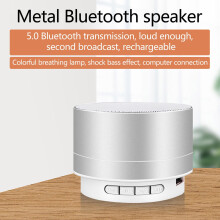 Enceintes Gnobogi en métal Bluetooth audio pour téléphone et ordinateur, mini-enceinte lumineuse LED pour carte mémoire, mini-enceinte audio