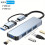Διανομέας USB C 8 σε 1, προσαρμογέας 4 σε 1 με διαχωριστή, συσκευή ανάγνωσης καρτών, 5