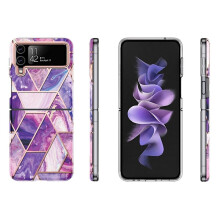 Exclusieve marmeren hoes - compatibel met Samsung Galaxy Z Flip4Purple