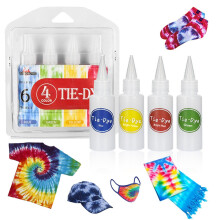 Gör-det-själv fyrfärgat kallvatten utan kokpunkt tie dye-materialpaket för skolbarn konstfärgset