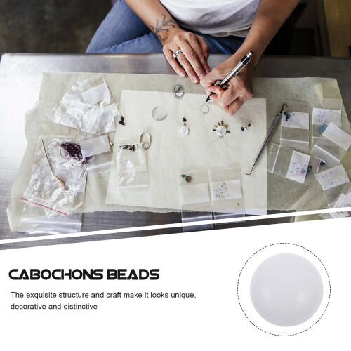 Λευκές χάντρες από πολύτιμο λίθο Jade Bare Stone Cabochons DIY από φυσικό μάρμαρο για 2