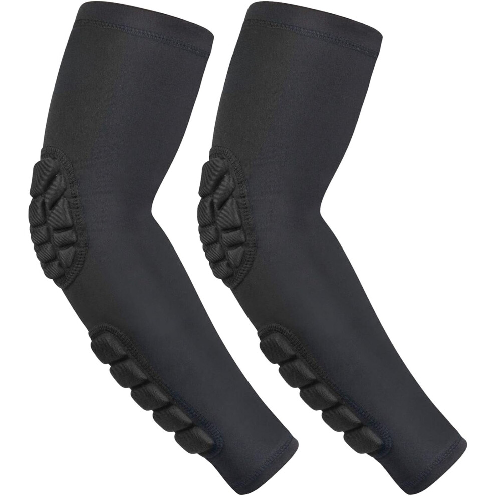 2PCS Padded Elbow Forearm Sleeves Compression Arm Protective Support