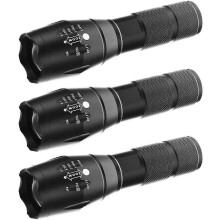3X10000LM Zoombar LED-ficklampa Fokus Facklampa Utomhusbelysning