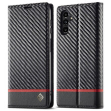 LC.IMEEKE Brieftaschenhülle kompatibel mit Samsung Galaxy A54 5G - Schwarz