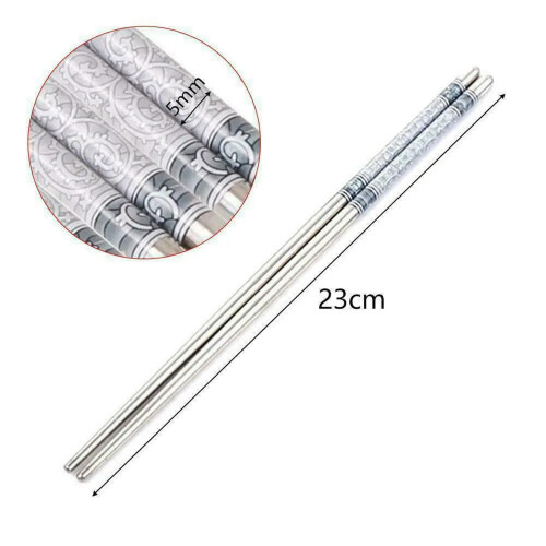 TUMALL1pair Σετ δώρου από ατσάλι για chopsticks, για οικιακή χρήση L0Z1P0B0-προεπιλογή 1