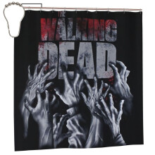 Waterdicht douchegordijn van polyester met The Walking Dead-thema, badkamerdecoratie, douchegordijnset met haken, 72 x 72 inch.