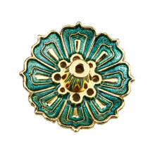 RSAMD1pc Bruciatore di incenso a forma di fiore di loto, ornamento da scrivania, porta bastoncini di incenso - Verde