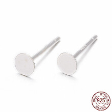 10 Stück Ohrsteckerrohlinge aus 925er Sterlingsilber mit 925er Stempel, Silber 11,3 x 4 mm, Stift: 0,8 mm