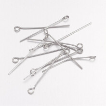 304 Stainless Steel Eye Pin Stainless Steel Color 30mm Hole: 2mm Pin: 0.7mm