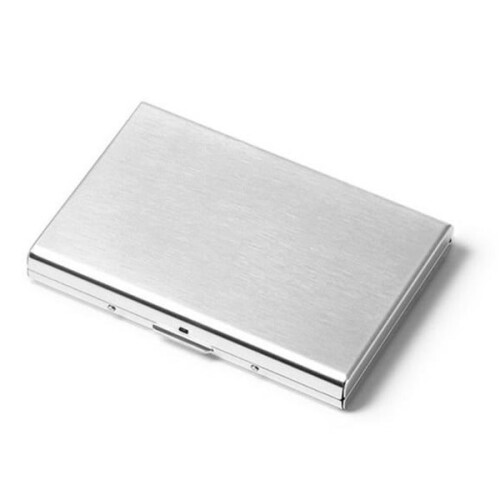 Kartenetui mit Fach – RFID-Schutz – Metall – Brieftasche Silber 2
