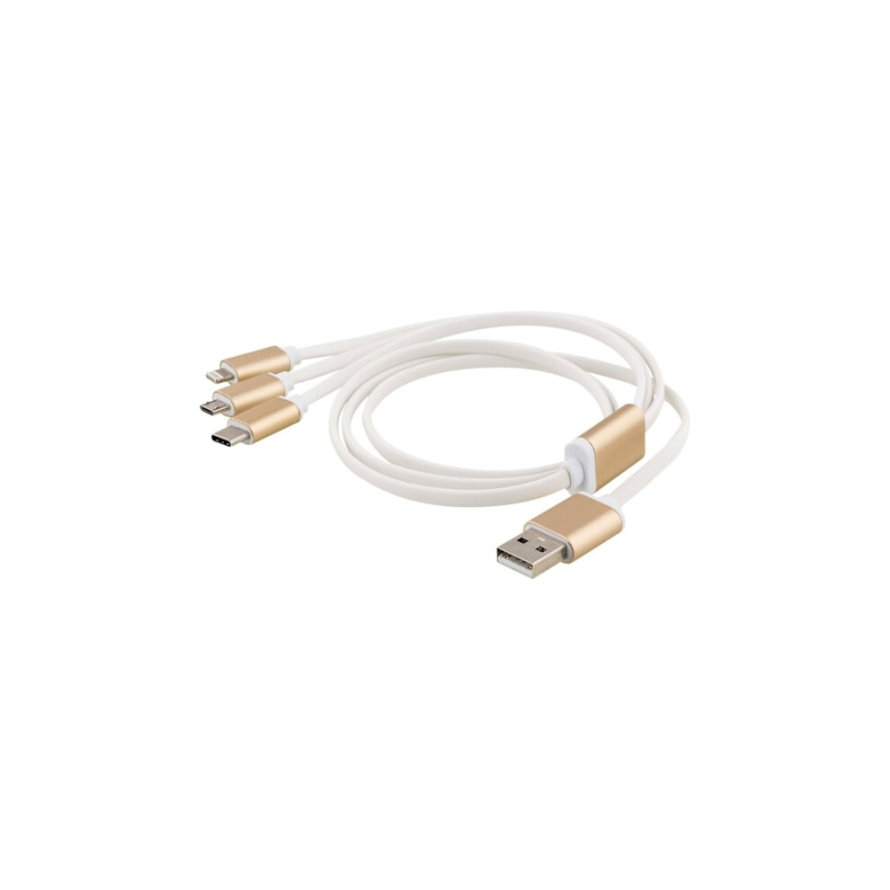 Epzi Multi-Charger, Usb-C, Lightning, Micro Usb, Usb-A, 1M, White 9048212008712