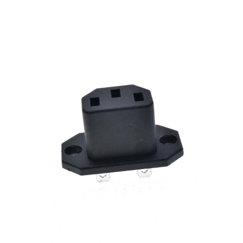 FOR IEC60320C13 Strømuttak Sideflens og skrumonteringsloddeterminal