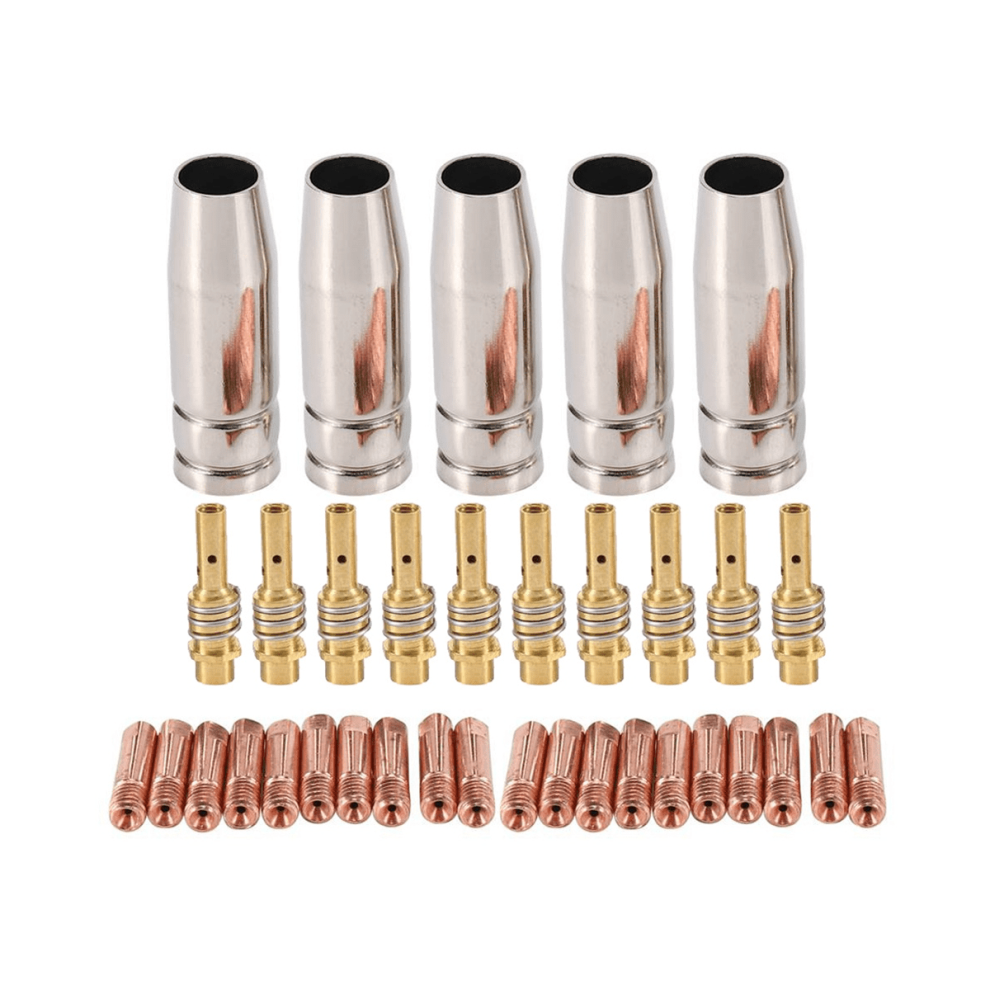 35Pcs 15Ak Welding Torch Consumables 0.8Mm Mig Torch Gas Nozzle Tip Holder Of 15Ak Mig Welding Torch 9048212009023