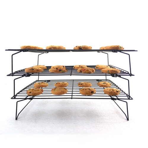 Cake Racks Baking Tools The Shelf 3Tier Stackable Tray Kitchenware Non Stick Cookie Holder Folding Space Saving 3 Layers 1