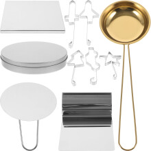 1 set of Stainless Steel Biscuit Molds Cookie Baking Molds Sugar Pie Making Molds