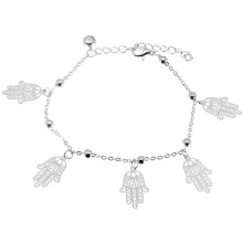 Silver Foot Jewelry Anklet Anklet Foot Chain - Fatima's Hand/Hamsa Silver