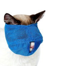 Museruola anti-morso per gatti Welling in rete traspirante, ideale per viaggi e bagni, borsa da viaggio e accessori per animali domestici.
